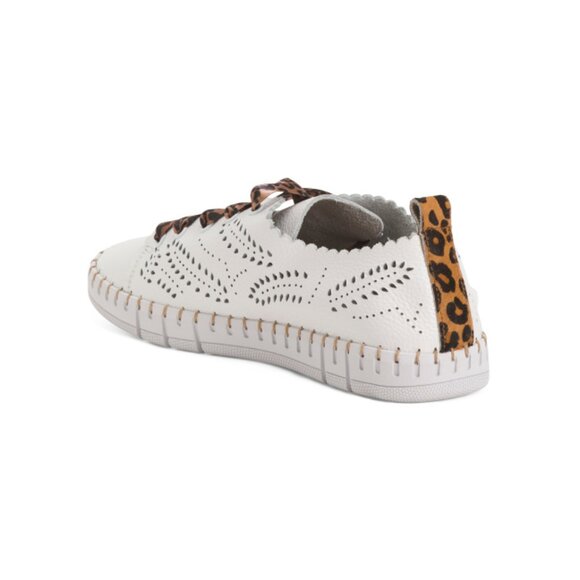 HAPPYMONK leopard Leather Leo Laser Cut Sneakers - Picture 2 of 2